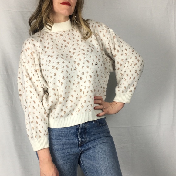 Vintage Sparkly Cheetah Print Sweater - Picture 1 of 8